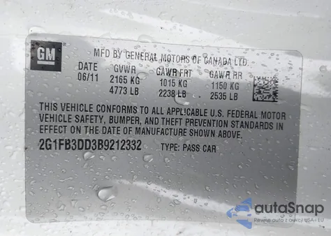 2011 Chevrolet Camaro 1Lt из США, поврежденный, VIN 2G1FB3DD3B9212332